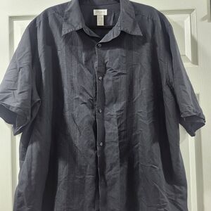 Claiborne Men's Dark Gray Casual Button Down Shirt